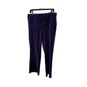 Lauren Ralph Lauren Womens Medium Purple Velvet Pants Holiday Party Evening Wear